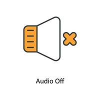 Audio via vettore riempire schema icone. semplice azione illustrazione azione