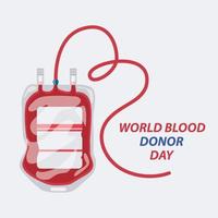 vettore mondo sangue donatore giorno. sangue Borsa vettore