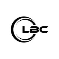 lbc lettera logo design nel illustrazione. vettore logo, calligrafia disegni per logo, manifesto, invito, eccetera.