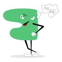 un' verde figura con civettuola emozione. vario le forme. mano disegnato moda vettore illustrazione per bambini. carino divertente personaggi. tutti elementi siamo isolato