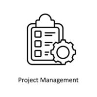 progetto gestione vettore schema icone. semplice azione illustrazione azione