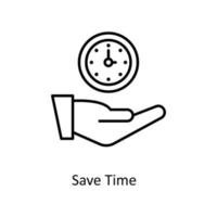 Salva tempo vettore schema icone. semplice azione illustrazione azione