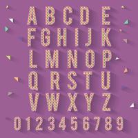 Insieme di alfabeto di piastrelle colorate mosaico vettore