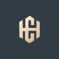 lusso e moderno hc lettera logo design vettore
