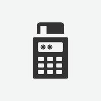icona della carta di credito di pagamento, pagamento, pos, simbolo del terminale illustrazione vettoriale per il web e l'app mobile su sfondo grigio