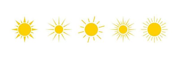 estate sole icona. caldo giallo sole simboli design. sole cartello elementi vettore illustrazione