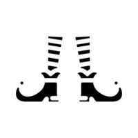 gamba elfo carino glifo icona vettore illustrazione