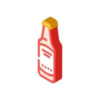 birra bevanda bottiglia isometrico icona vettore illustrazione