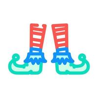 piedi elfo poco colore icona vettore illustrazione
