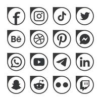 popolare sociale Rete logo icone Facebook instagram Youtube Pinterest tic toc e eccetera logo icone, sociale media icona impostato vettore