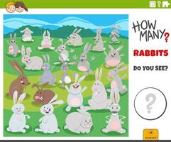 conteggio cartone animato conigli animali educativo gioco vettore
