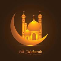 eid mubarak Festival moschea saluto carta sfondo vettore