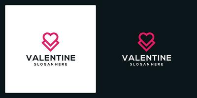 cuore amore vettore simbolo con iniziali lettera v. San Valentino giorno logotipo. astratto linea Salute logo icona design.