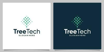 ispirazione logo albero astratto con Tech stile. premio vettore
