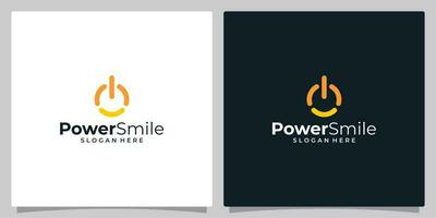 Sorridi logo simbolo icona e energia pulsante. semplice piatto moderno illustrazione pittogramma. vettore