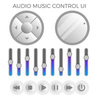 Vettore moderno minimalista piano del modello di UI di controllo audio