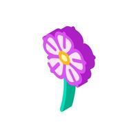 petunia fiore primavera isometrico icona vettore illustrazione