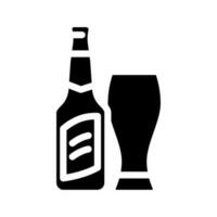 birra bicchiere bottiglia glifo icona vettore illustrazione