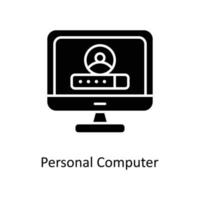 personale computer vettore solido icone. semplice azione illustrazione azione