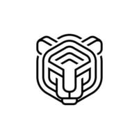 tigre testa vettore illustrazione di lineare stile logo design modello