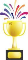 d'oro trofeo tazza con colorato scintille vettore design