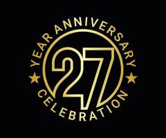il ordinale numero anniversario impostato è impostato nel oro su un' nero sfondo per un' festivo momento vettore