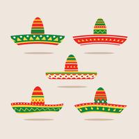 Illustrazione piatta Set of Sombrero vettore