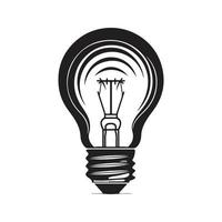 leggero lampadina, Vintage ▾ logo concetto nero e bianca colore, mano disegnato illustrazione vettore
