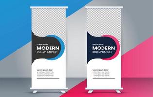 moderno rotolo su standee design modello. volantino. Tirare su. presentazione. opuscolo. manifesto. annuncio pubblicitario vettore