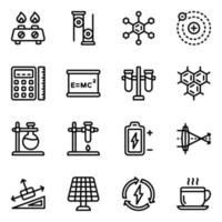 set di icone di elementi di fisica ed educazione vettore
