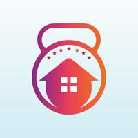 noi vendere casa merce vettore logo design con fitness icona