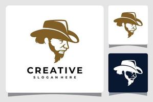 cowboy bandito silhouette logo modello design ispirazione vettore