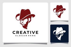 cowboy bandito silhouette logo modello design ispirazione vettore