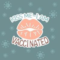 bacio me - io am vaccinato. vettore illustrazione