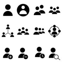 utente icona vettore impostare. persone illustrazione cartello collezione. valutazione simbolo. lavoro di squadra logo.