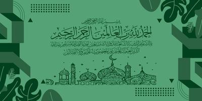 vettore illustrazione di Arabo calligrafia su verde sfondo