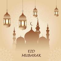 stile moderno Ramadan kareem e eid mubarak saluto carte con sociale media disegno, eid mubarak icona, vettore elementi, Luna, moschea, e logo