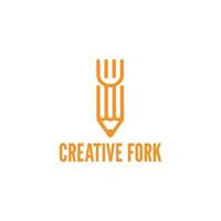 creativo forchetta logo vettore