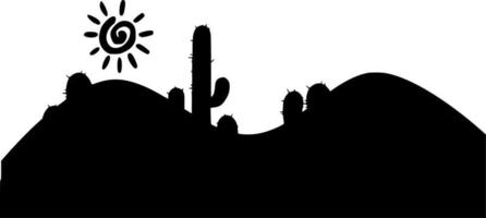 vettore silhouette di deserto su bianca sfondo