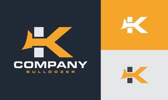 iniziale K bulldozer logo vettore