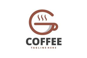 iniziale g caffè tazza logo vettore