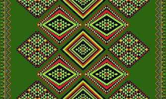 etnico popolare geometrico senza soluzione di continuità modello nel rosso e verde tono nel vettore illustrazione design per tessuto, stuoia, tappeto, sciarpa, involucro carta, piastrella e Di Più