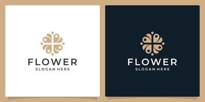 elegante fiore logo design astratto. può essere Usato per bellezza saloni, decorazioni, boutique, terme, yoga, cosmetico e pelle cura prodotti. premio vettore