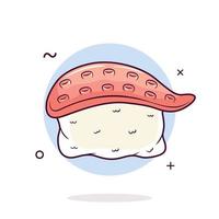 polpo Sushi rotolo icona. carino vettore illustrazione
