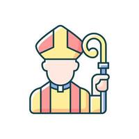 icona di colore rgb del clero vettore