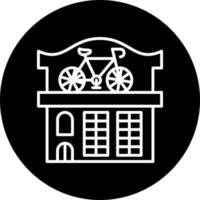 bicicletta negozio vettore icona stile