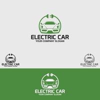 insieme del modello di vettore di progettazione di logo di auto elettrica