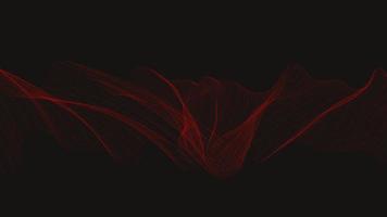 onda sonora digitale rossa su sfondo nero vettore