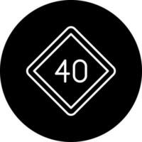40 velocità limite vettore icona stile