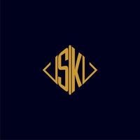 sk iniziale monogramma piazza logo design idee vettore